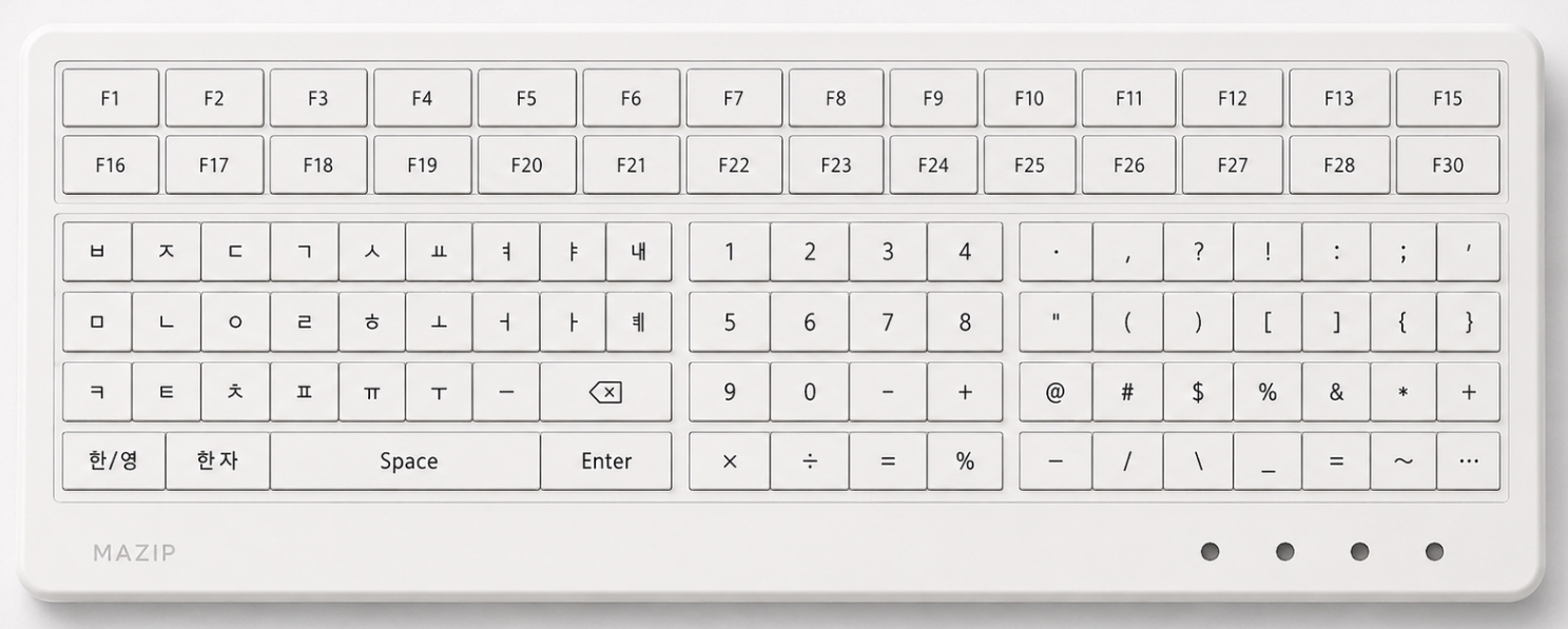Initial development image of the MaZip PC AI Keyboard